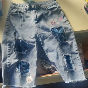 Floral Embroidered Women's Jeans